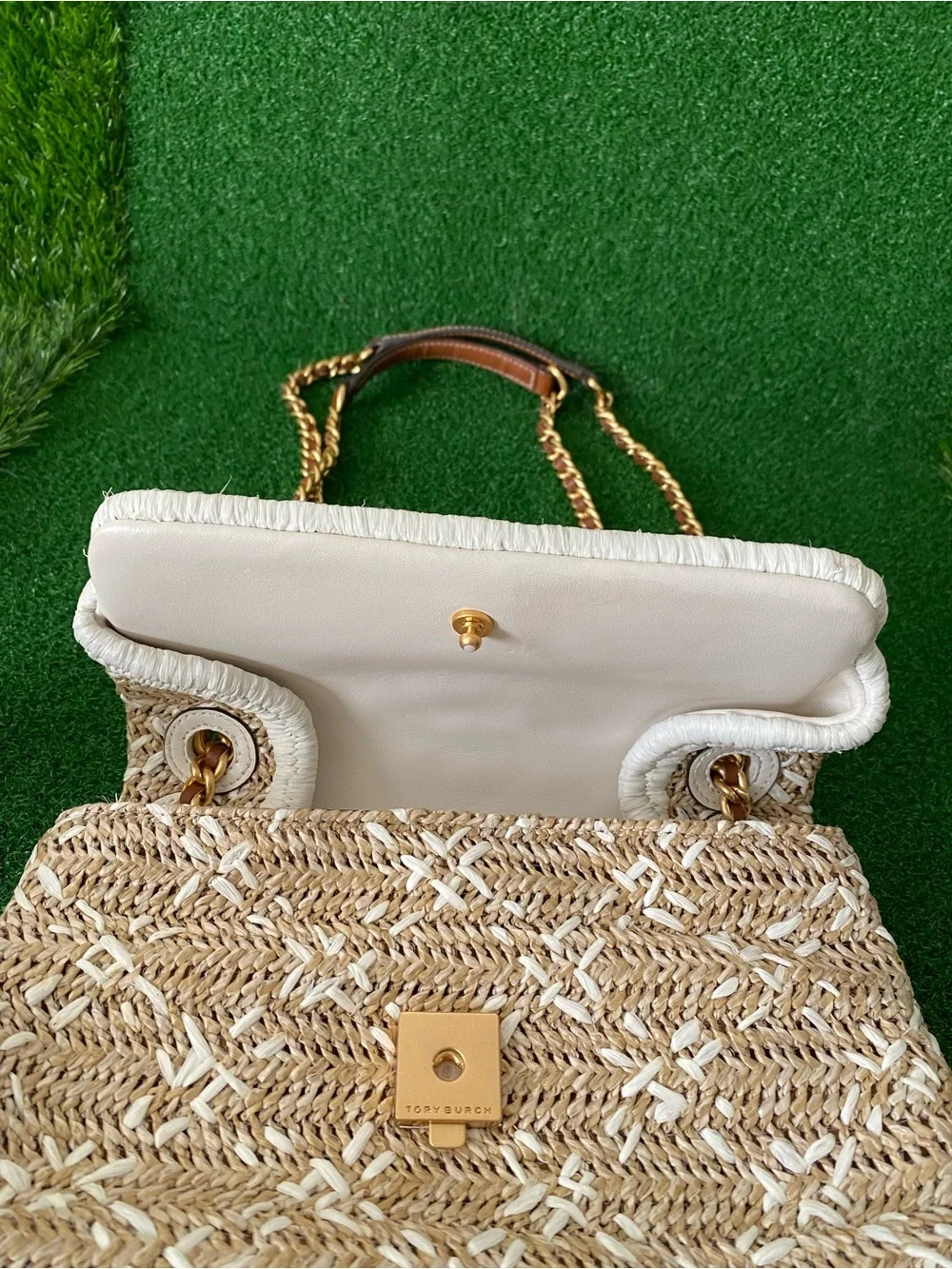 Tory Burch Raffia Shoulder Bag Shoulder Bags, 10”x7” (Jul 026)